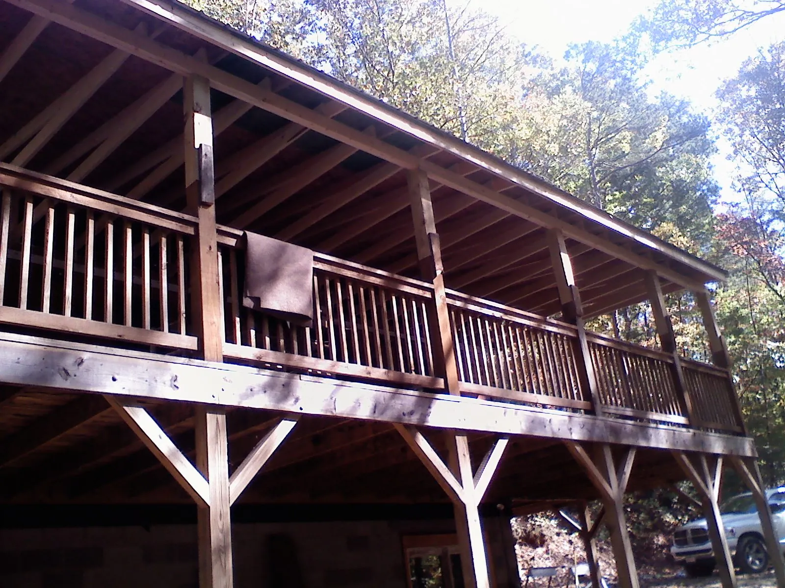 Timber framing under a new elevated porch and deck — Roof Leak Repair in Cabazon by Roofing Brothers